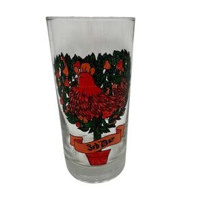 Vintage Tumbler 3rd Day of 12 Twelve Days of Christmas Glass by Anchor Hocking